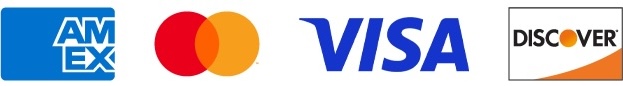 amex, mastercard, visa and discover logos