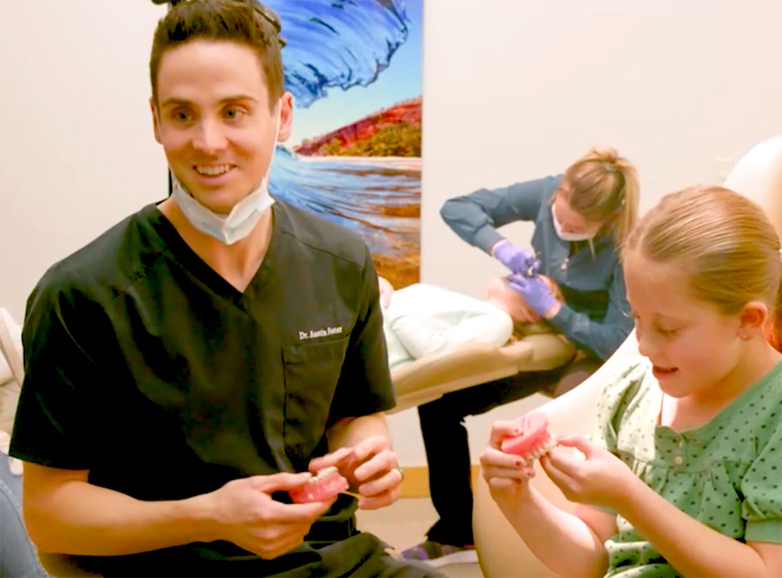 Dr Austin with a patient